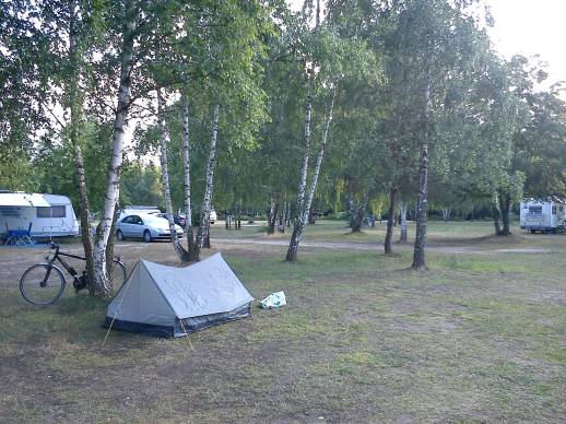 Die Zeltstellplätze des Campingplatz "Ecktannen" in Waren/Müritz