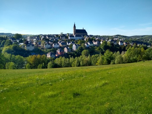 Blick auf die Stadt Schneeberg